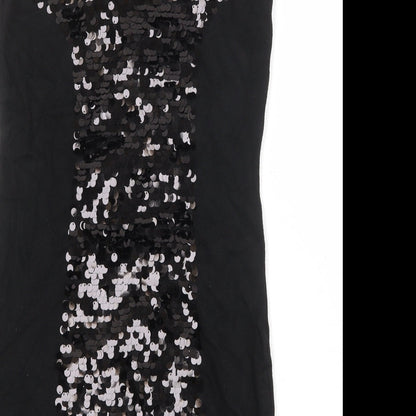 Mango Womens Black Viscose Shift Size M Round Neck Pullover