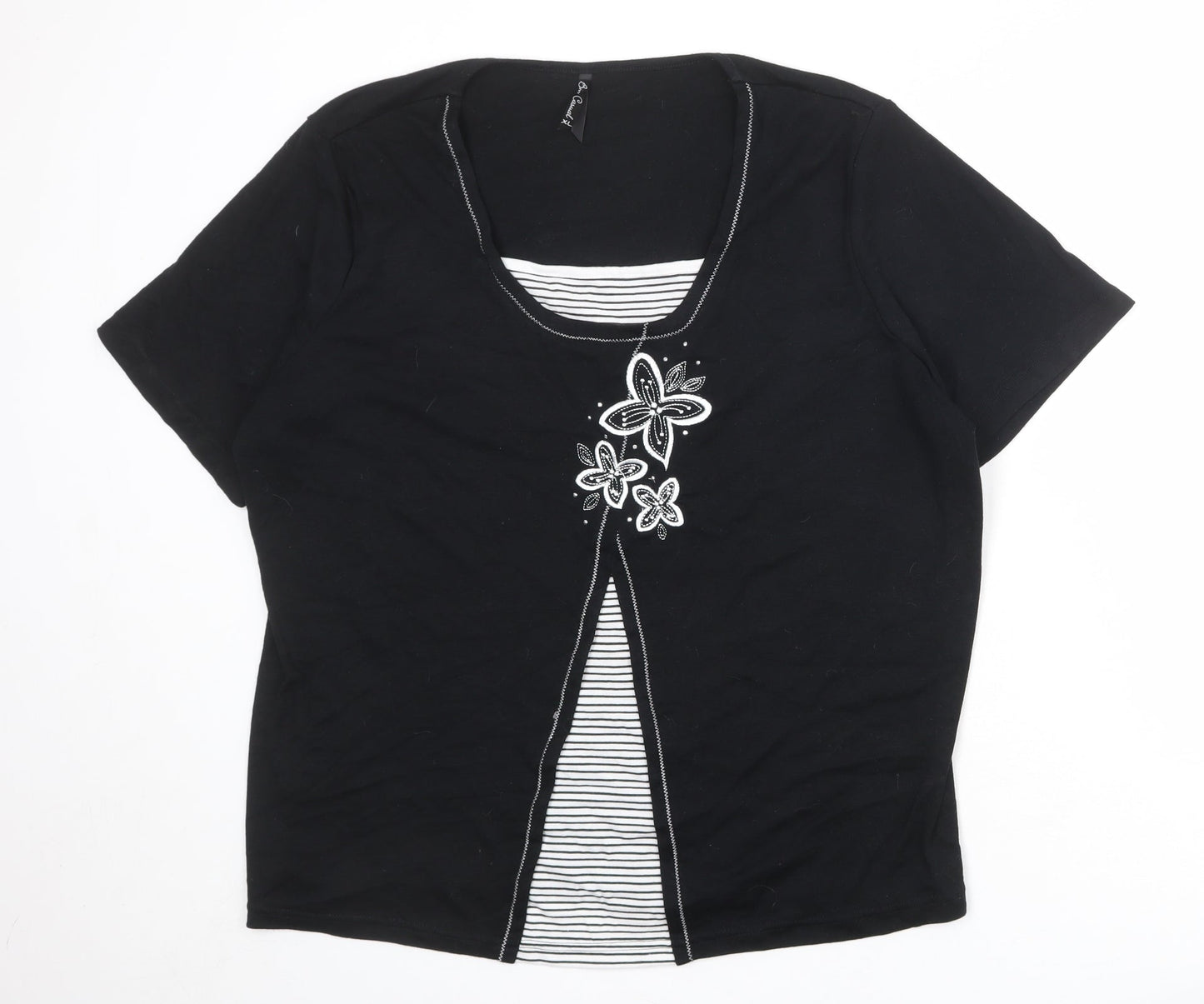 Womens UK Size XL Bonmarché Black Basic Blouse