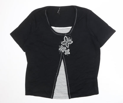 Womens UK Size XL Bonmarché Black Basic Blouse