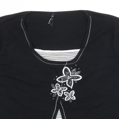 Womens UK Size XL Bonmarché Black Basic Blouse