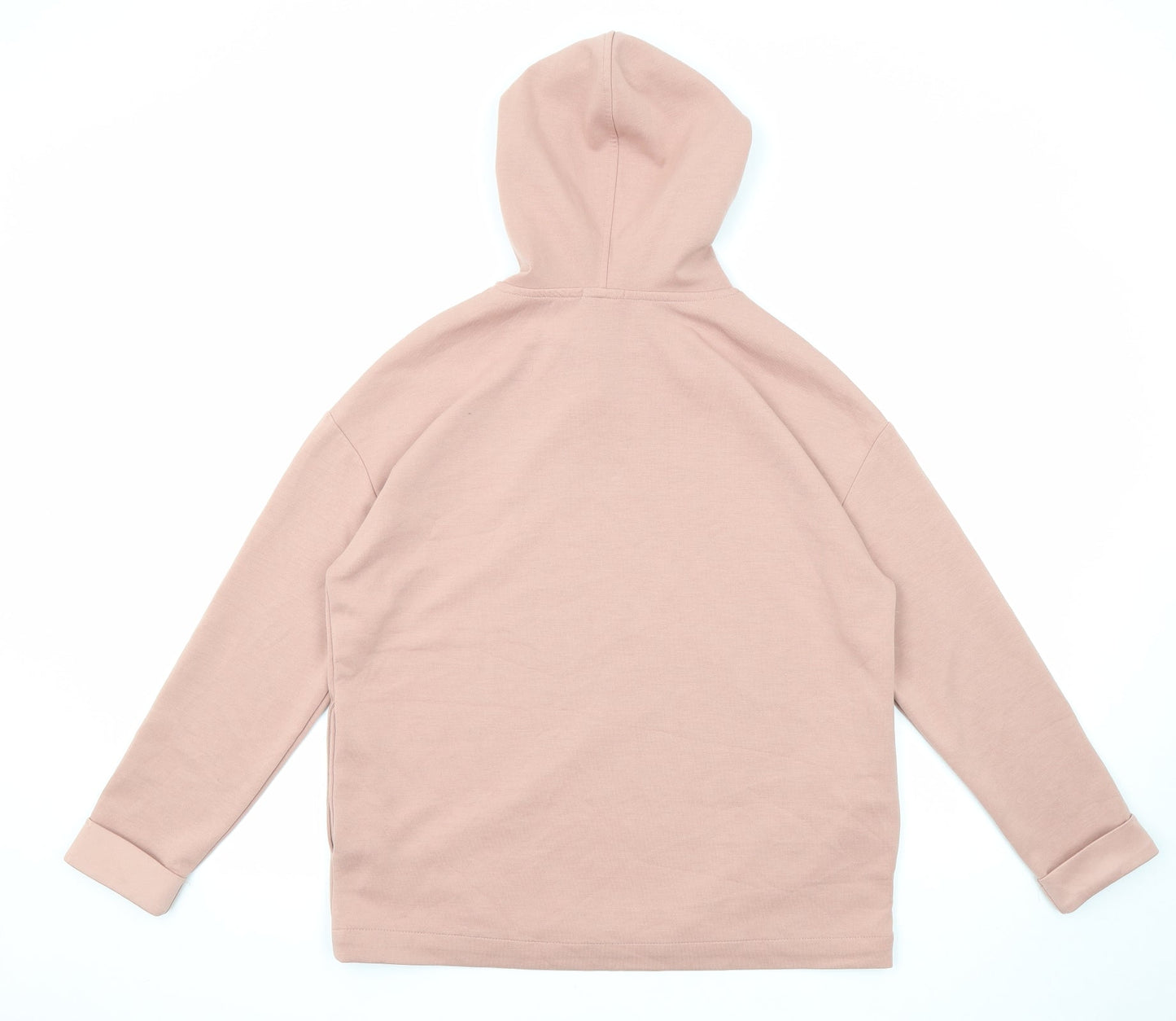 Basic Womens Pink Polyester Pullover Hoodie Size S Pullover