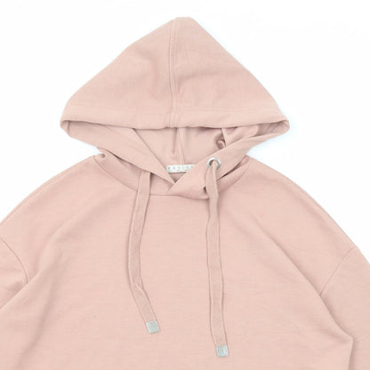 Basic Womens Pink Polyester Pullover Hoodie Size S Pullover
