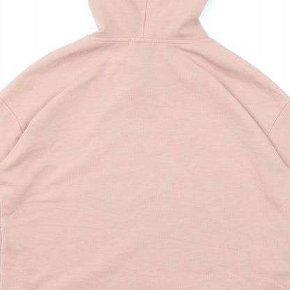 Basic Womens Pink Polyester Pullover Hoodie Size S Pullover