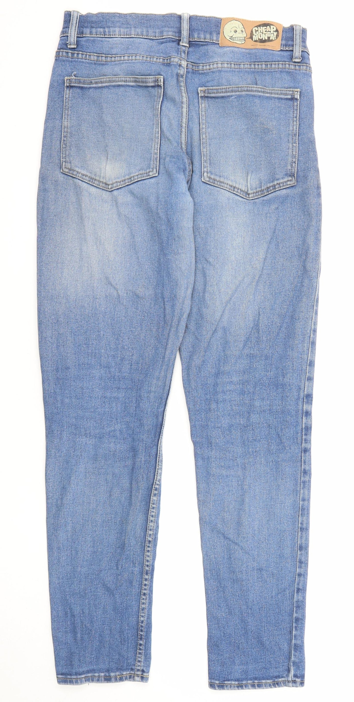 Mens UK Size 30 in Cheap Monday Regular Fit Skinny Blue Jeans