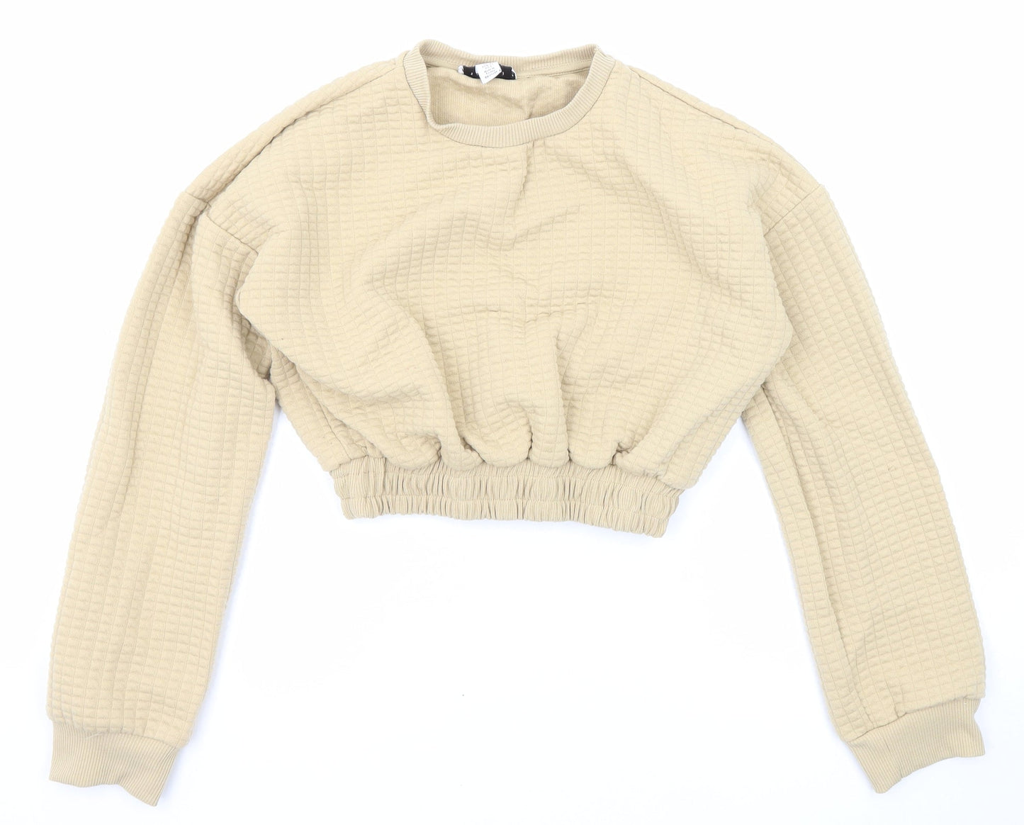 Topshop Womens Beige Polyester Pullover Sweatshirt Size 6 Pullover