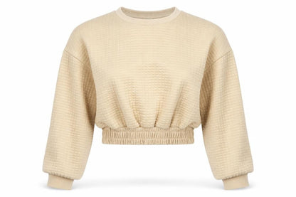 Topshop Womens Beige Polyester Pullover Sweatshirt Size 6 Pullover