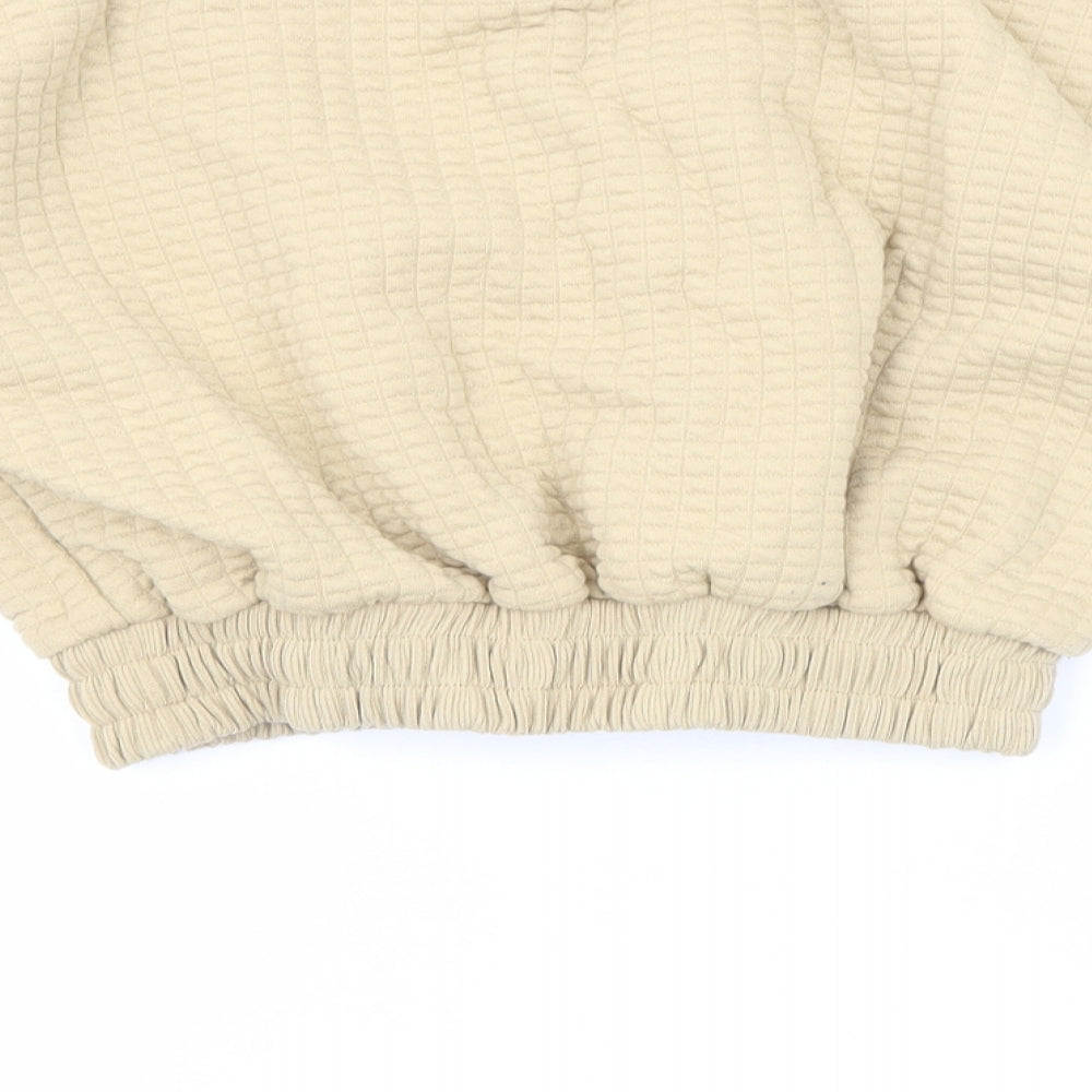 Topshop Womens Beige Polyester Pullover Sweatshirt Size 6 Pullover