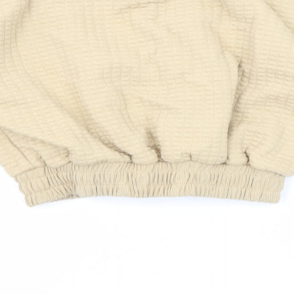 Topshop Womens Beige Polyester Pullover Sweatshirt Size 6 Pullover