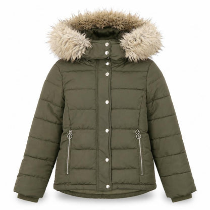 Womens UK Size 6 Topshop Green Puffer Jacket
