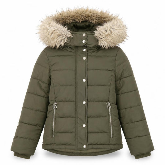 Womens UK Size 6 Topshop Green Puffer Jacket