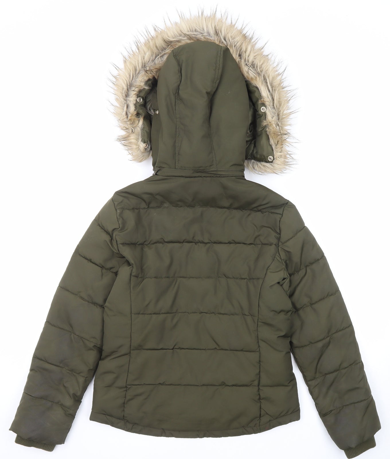 Womens UK Size 6 Topshop Green Puffer Jacket