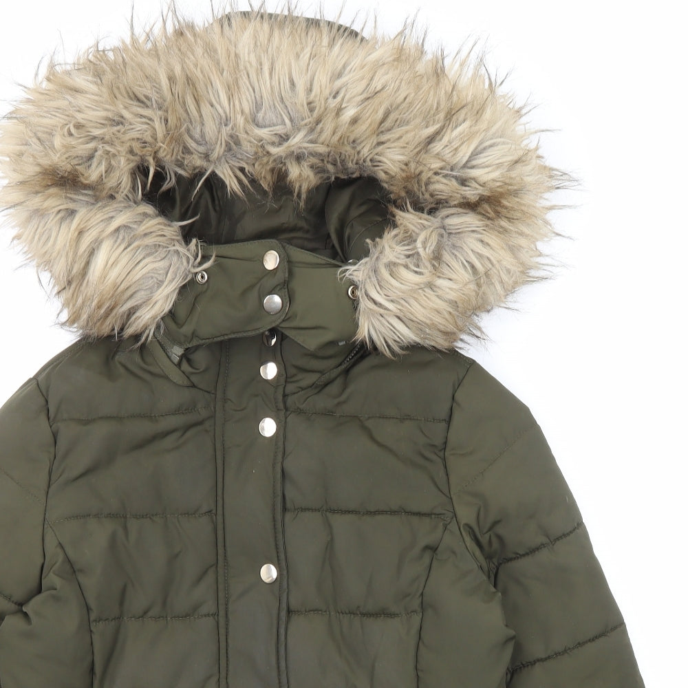 Womens UK Size 6 Topshop Green Puffer Jacket