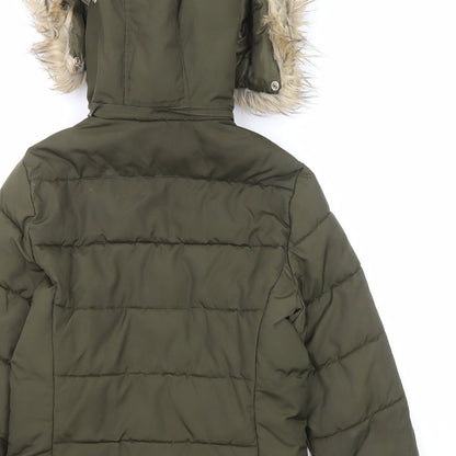 Womens UK Size 6 Topshop Green Puffer Jacket