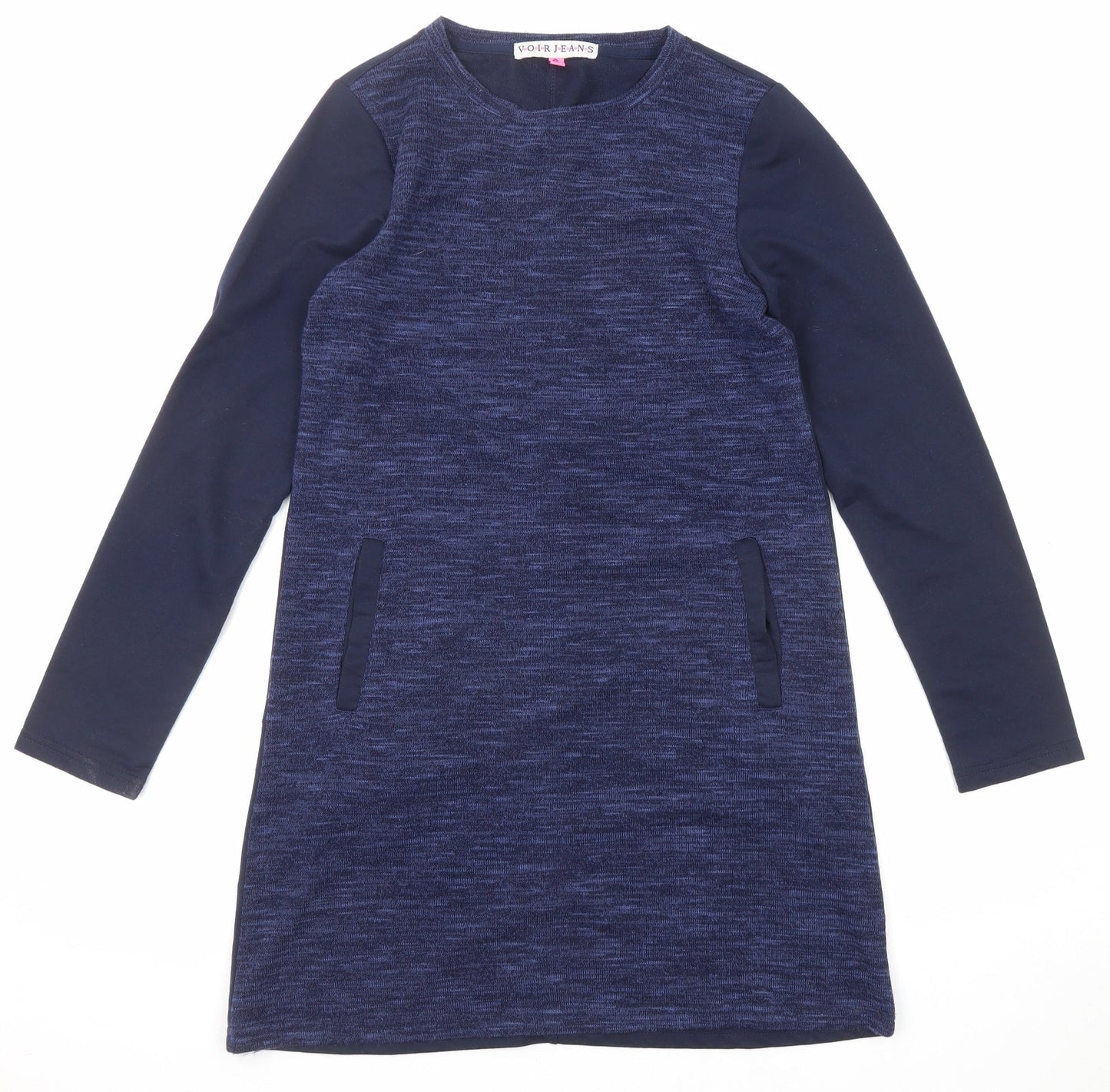 Voir Jeans Womens Blue Cotton Jumper Dress Size S Round Neck Pullover