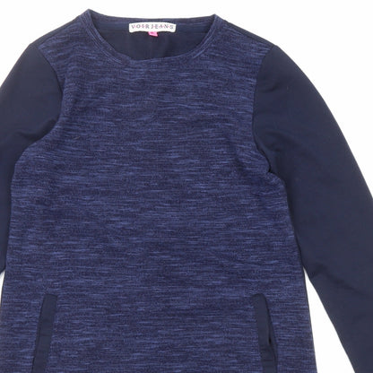 Voir Jeans Womens Blue Cotton Jumper Dress Size S Round Neck Pullover
