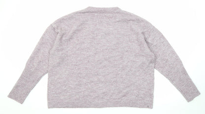 Buffalo by David Bitton Womens Purple Round Neck Acrylic Pullover Jumper Size XL