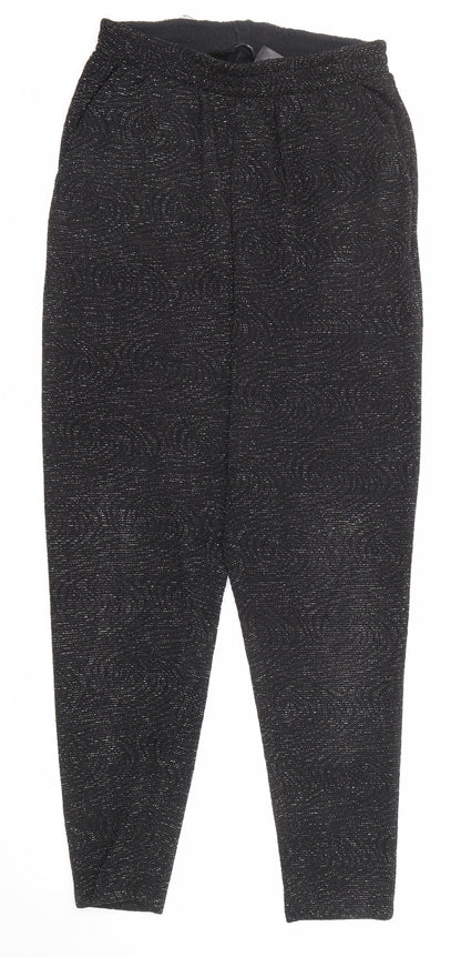 Womens UK Size S H&M Regular Fit Carrot Black Trousers