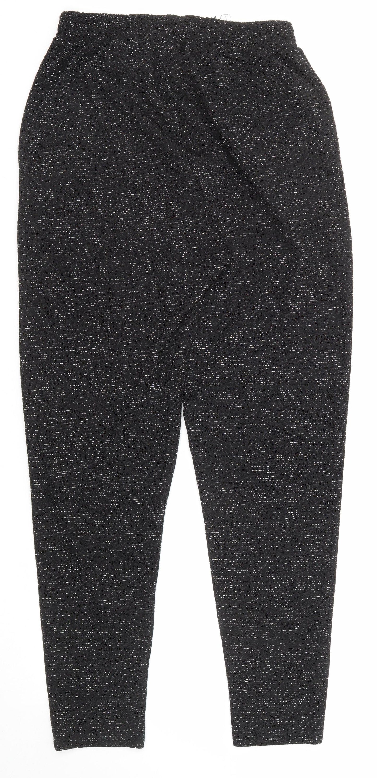 Womens UK Size S H&M Regular Fit Carrot Black Trousers