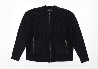 Womens UK Size L Marks and Spencer Black Full Zip Jumper