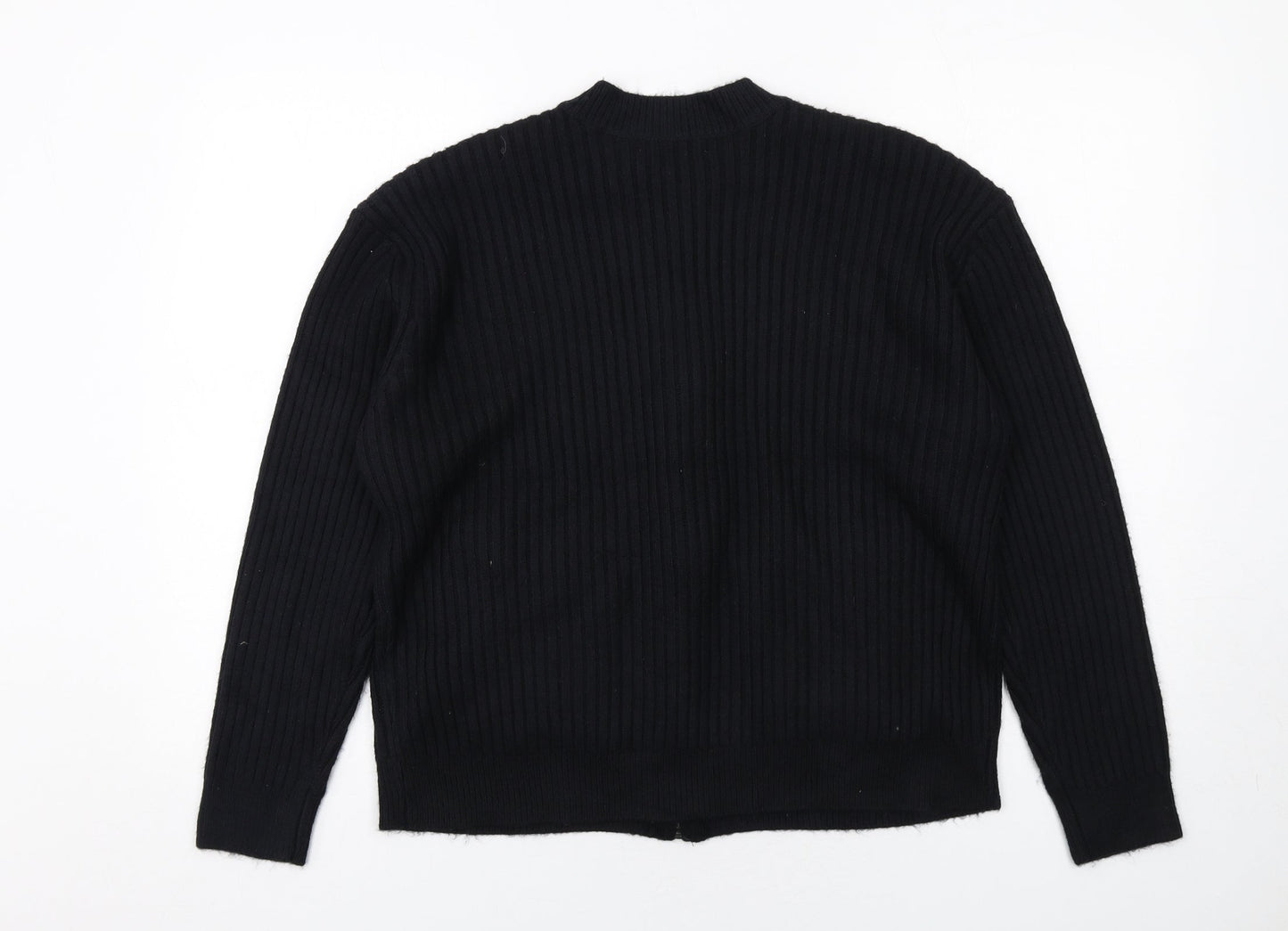 Womens UK Size L Marks and Spencer Black Full Zip Jumper