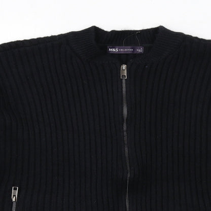 Womens UK Size L Marks and Spencer Black Full Zip Jumper