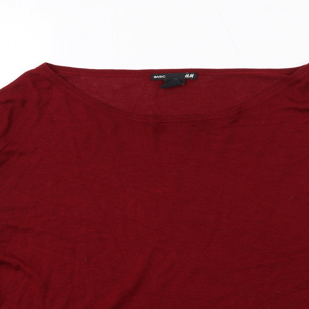 Womens UK Size S H&M Red Pullover Jumper