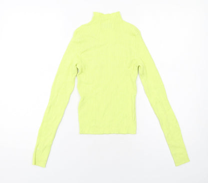 Womens UK Size S Bershka Yellow Pullover Jumper