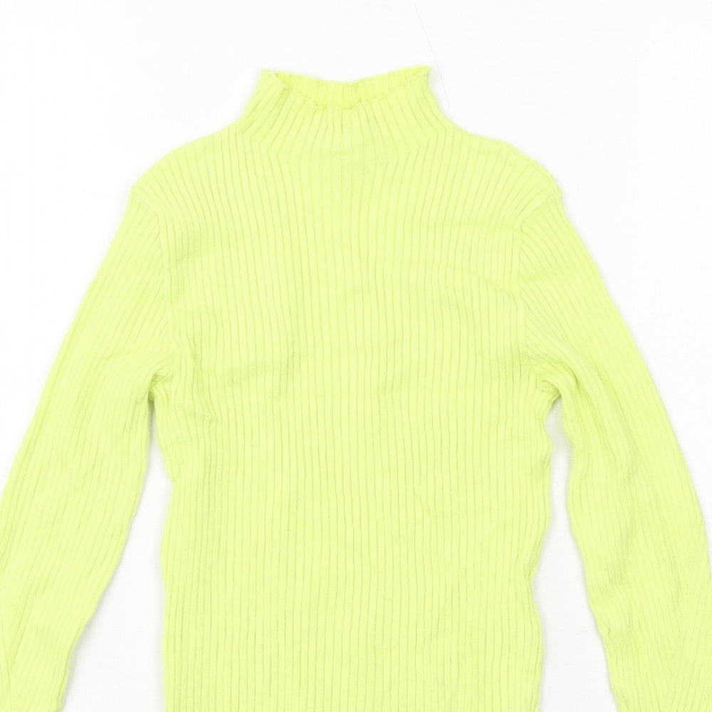Womens UK Size S Bershka Yellow Pullover Jumper