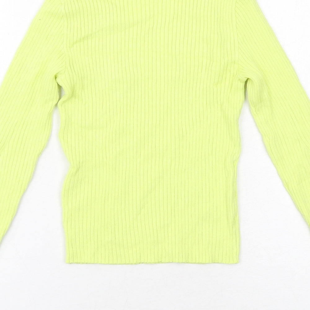 Womens UK Size S Bershka Yellow Pullover Jumper