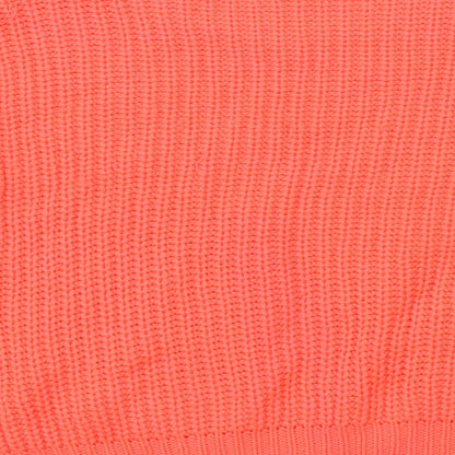 Golddigga Womens Orange Round Neck Acrylic Pullover Jumper Size 16