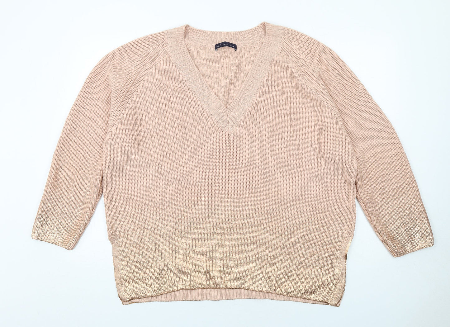 Womens UK Size 20 Marks and Spencer Orange Pullover Jumper