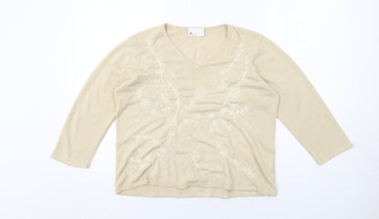 Womens UK Size 16 BHS Beige Pullover Jumper