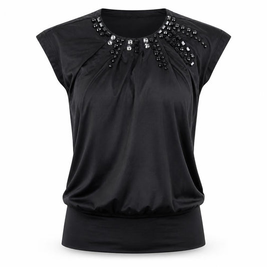 VERO MODA Womens Black Polyester Mini Size XS Round Neck Pullover