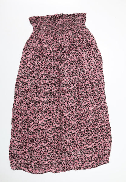Riviera Womens Pink Floral Viscose A-Line Size M Off the Shoulder Pullover