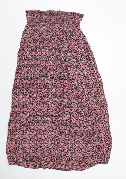 Riviera Womens Pink Floral Viscose A-Line Size M Off the Shoulder Pullover