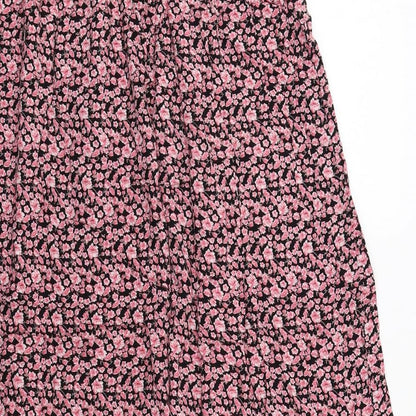 Riviera Womens Pink Floral Viscose A-Line Size M Off the Shoulder Pullover
