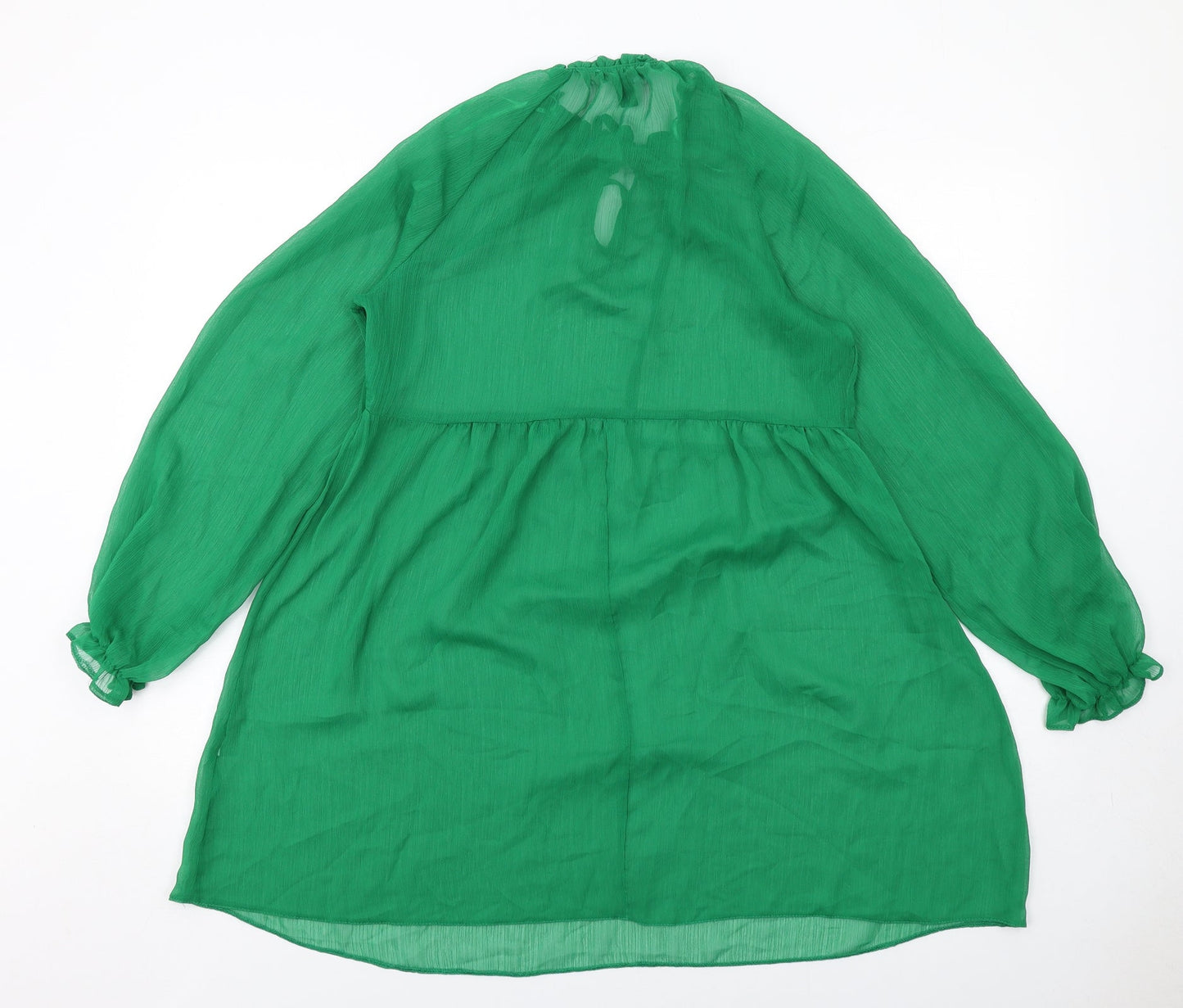 New Look Womens Green Polyester A-Line Size 12 Round Neck Tie