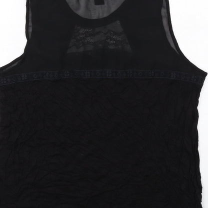H&M Womens Black Polyester Basic Tank Size L Round Neck