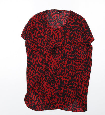 Womens UK Size 10 New Look Red Basic Blouse