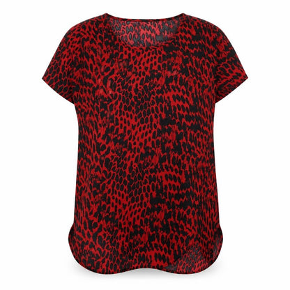 Womens UK Size 10 New Look Red Basic Blouse