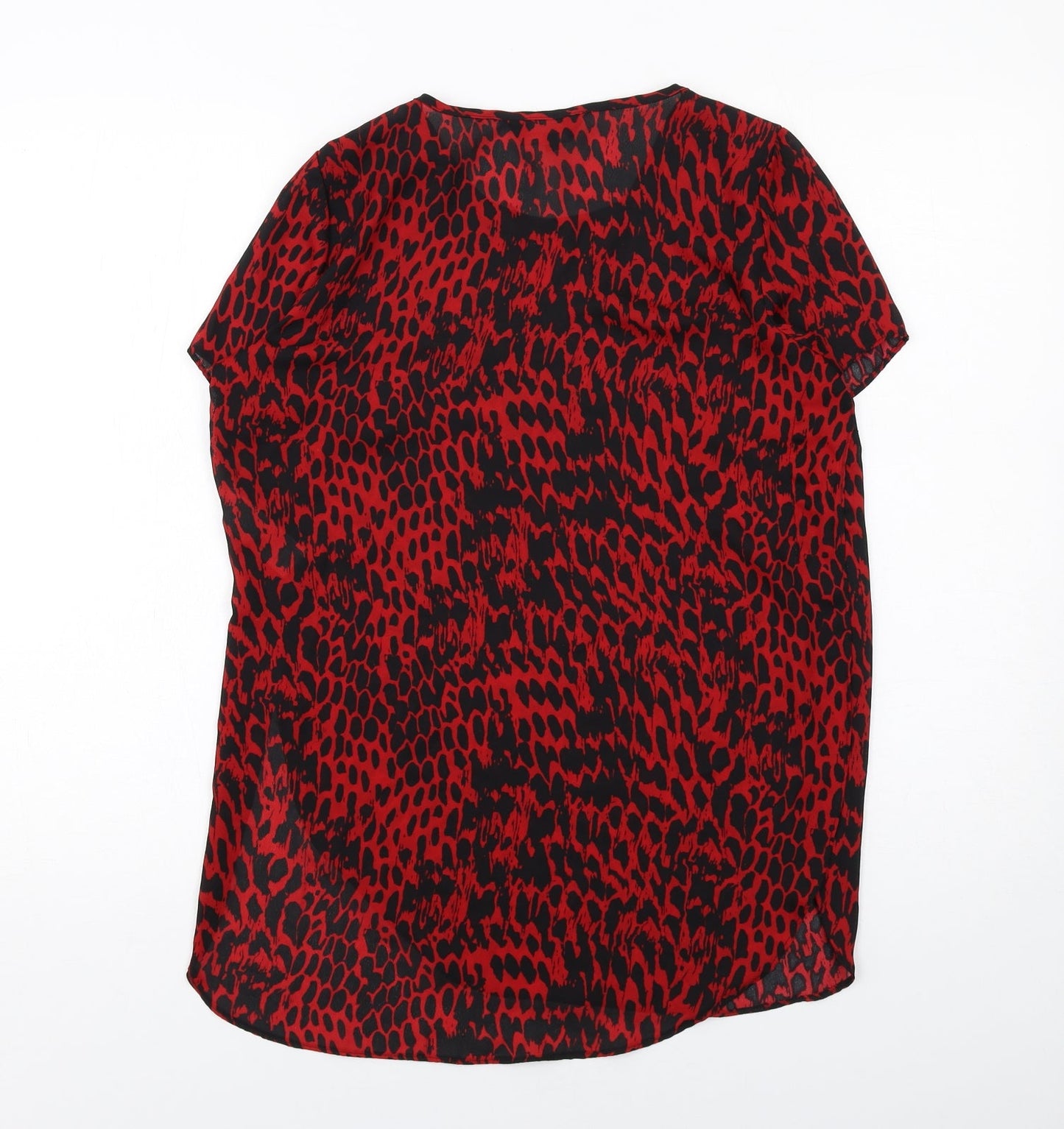 Womens UK Size 10 New Look Red Basic Blouse