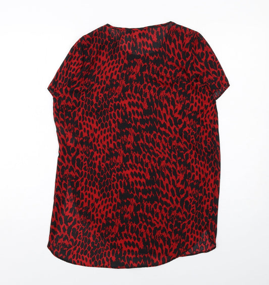 Womens UK Size 10 New Look Red Basic Blouse