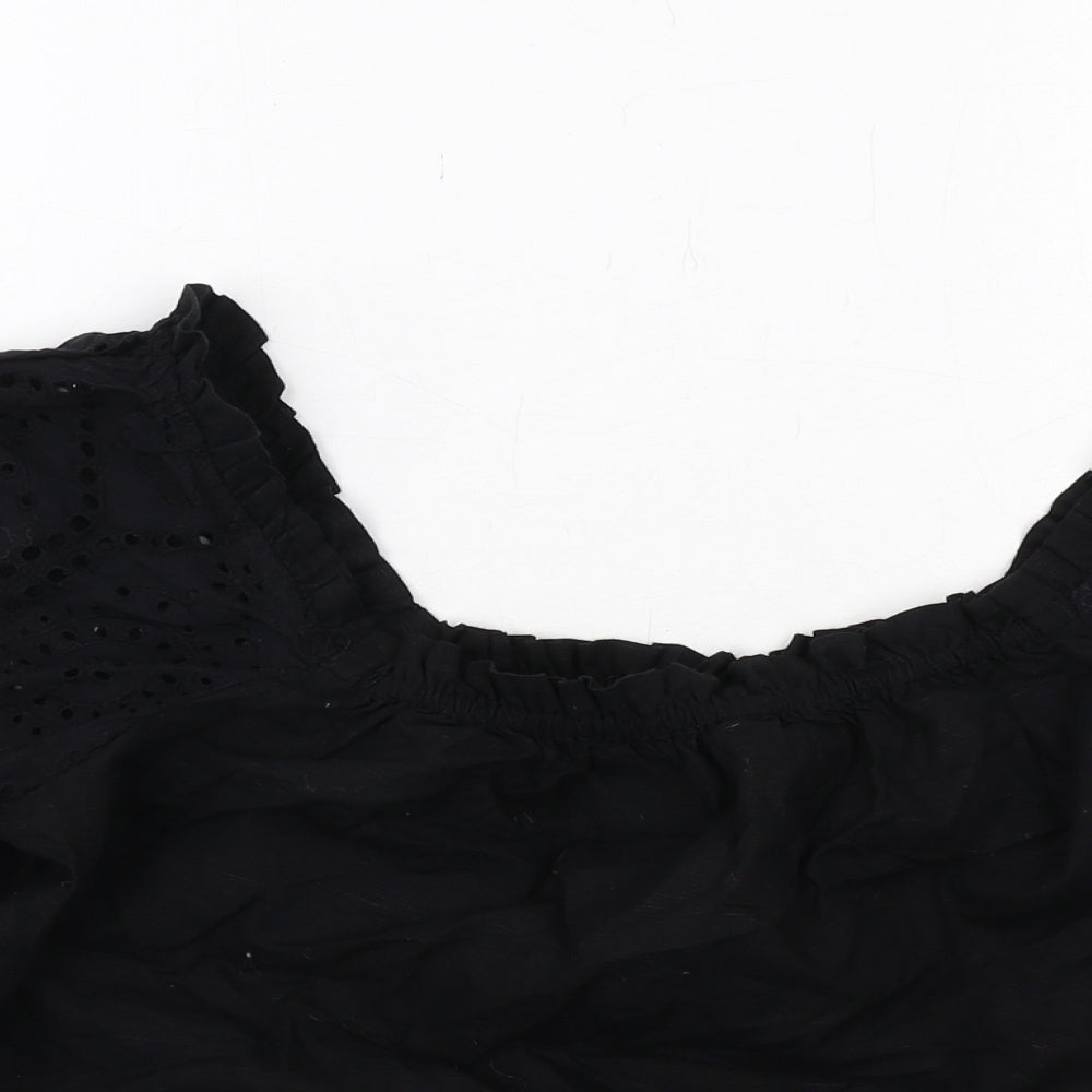 Womens UK Size 10 Lipsy Black Cropped Blouse