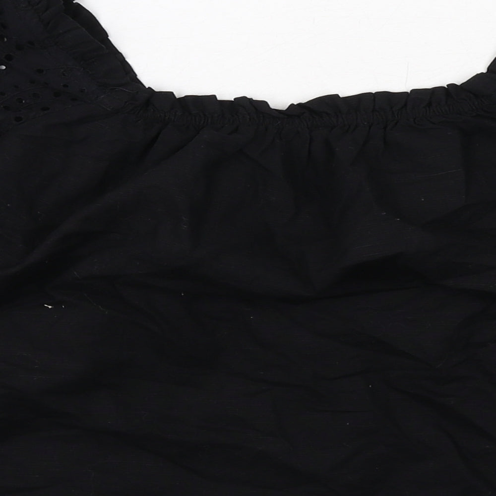 Womens UK Size 10 Lipsy Black Cropped Blouse
