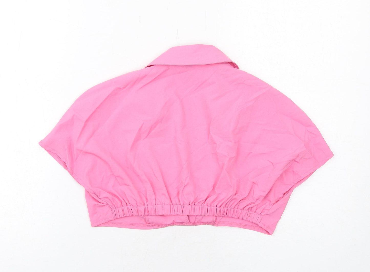 Womens UK Size 10 Missy Empire Pink Cropped Blouse