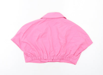 Womens UK Size 10 Missy Empire Pink Cropped Blouse