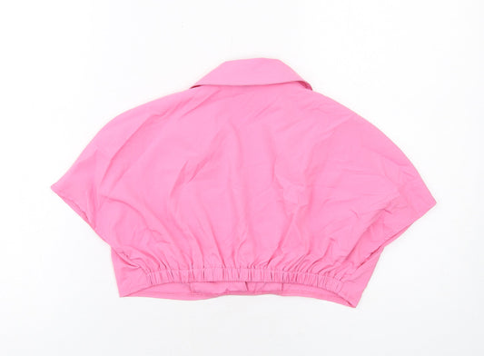 Womens UK Size 10 Missy Empire Pink Cropped Blouse