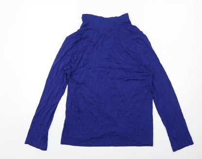 Marks and Spencer Womens Blue Viscose Basic Blouse Size 12 Round Neck