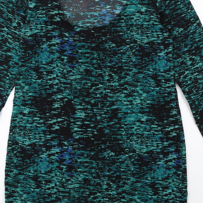 Gap Womens Green Geometric Polyester Mini Size XS Round Neck Pullover