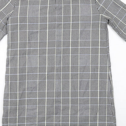 Zara Womens Grey Plaid Polyester Shift Size M Round Neck Zip